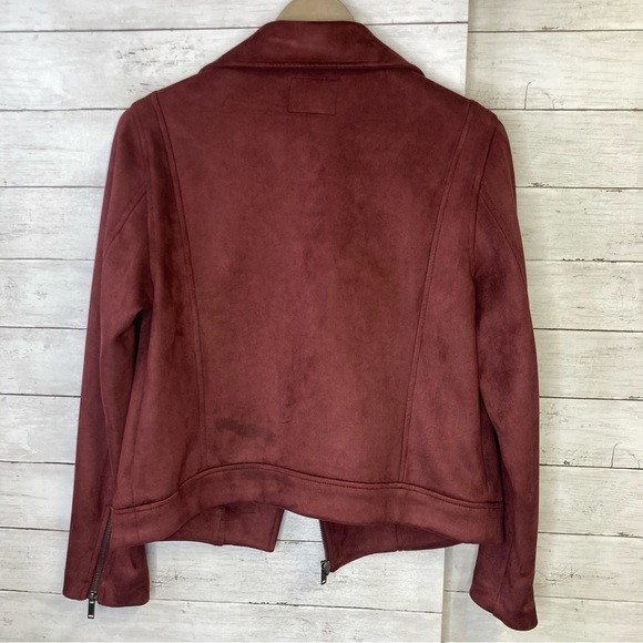 Old Navy Faux Suede Zip Up Moto Jacket size Small - Picture 2 of 11